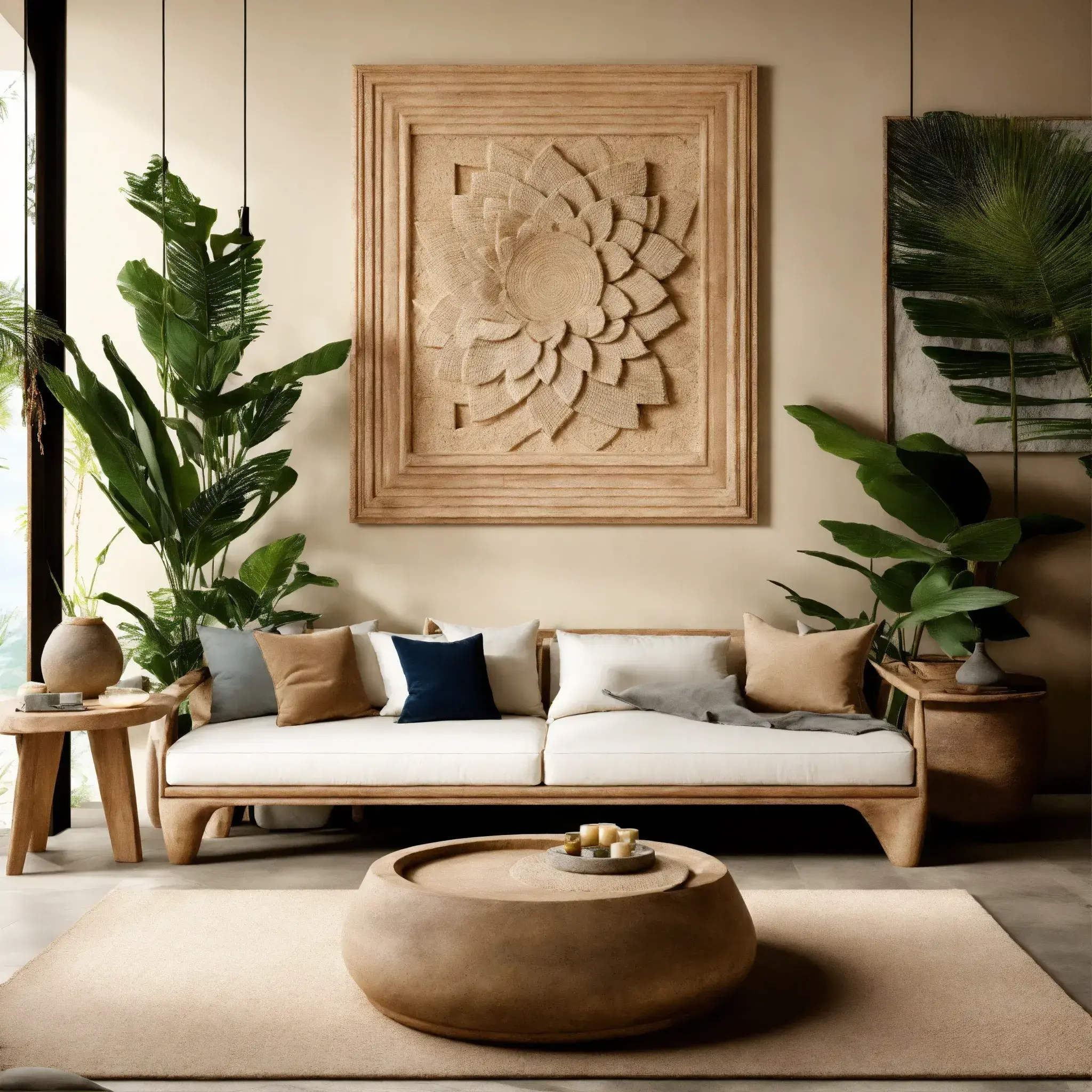 Room with layered lighting and varied textures